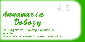 annamaria dobozy business card