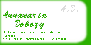 annamaria dobozy business card